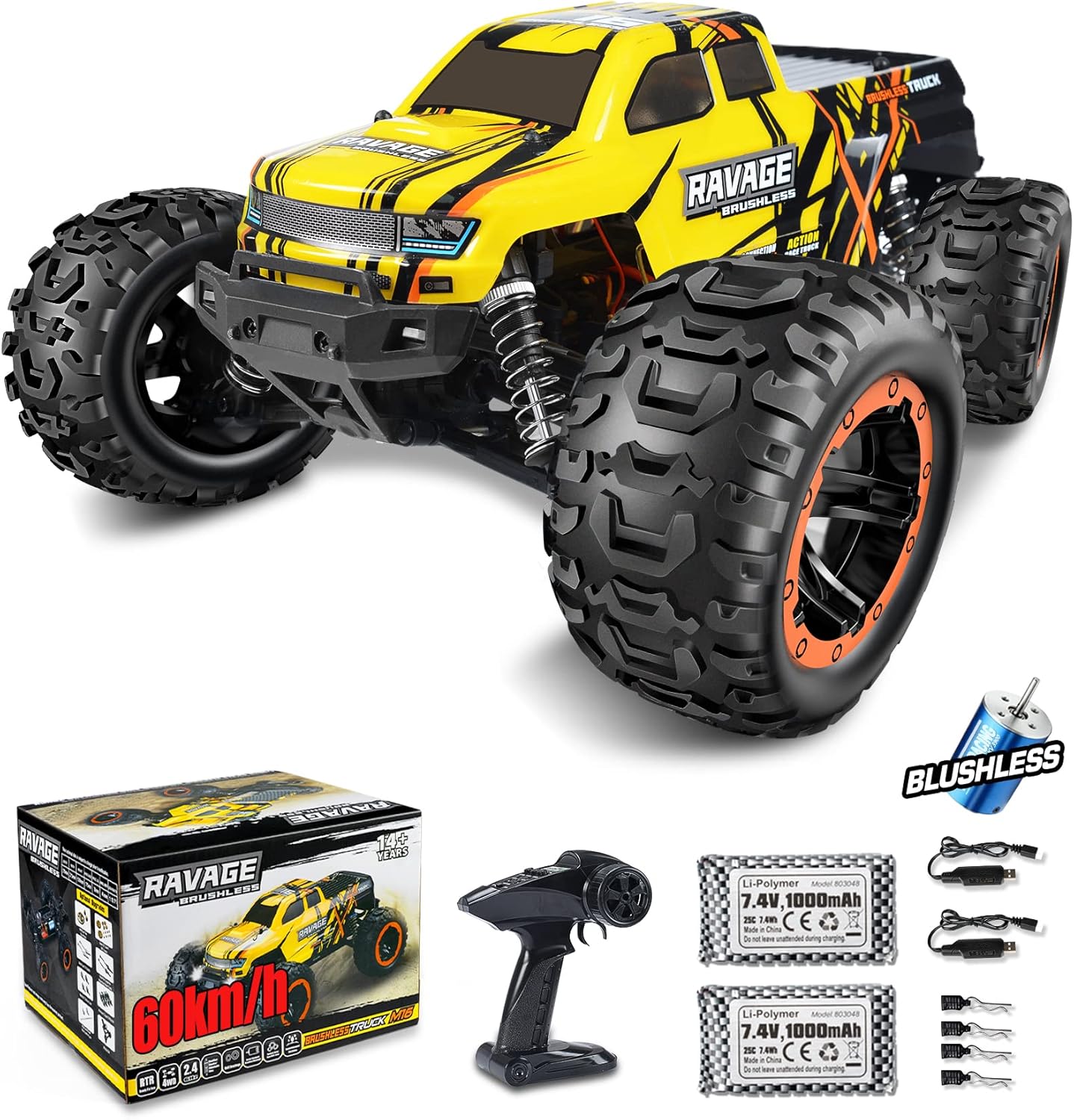 Brushless RC Car 60km/h 4WD Offroad Monster Truck J956836