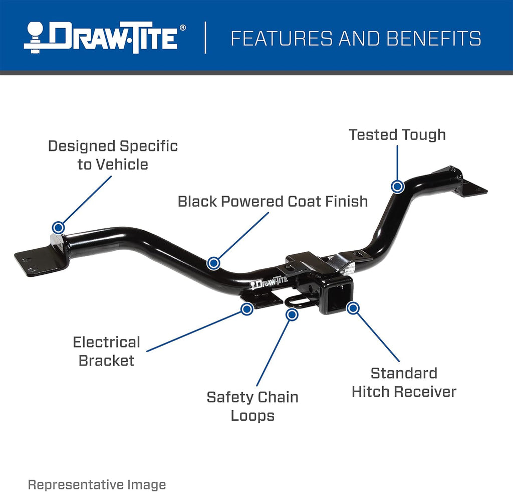 Class 3 Trailer Hitch, 2 Inch Receiver, Black X2383