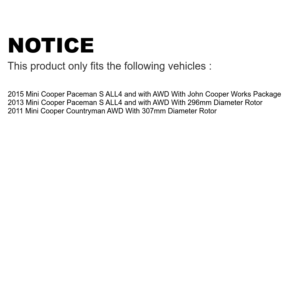 Front Rear Hub Bearings Assembly Coated Disc Brake Rotors And Semi-Metallic Pads Kit (10Pc) B5142