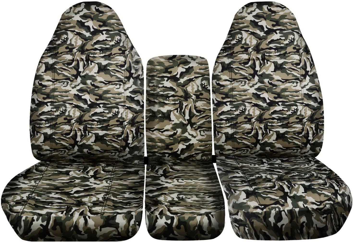 Camo Truck Seat Covers for 2002-2005 Dodge Ram Front 40/20/40 Split Bench with Center Console W4167