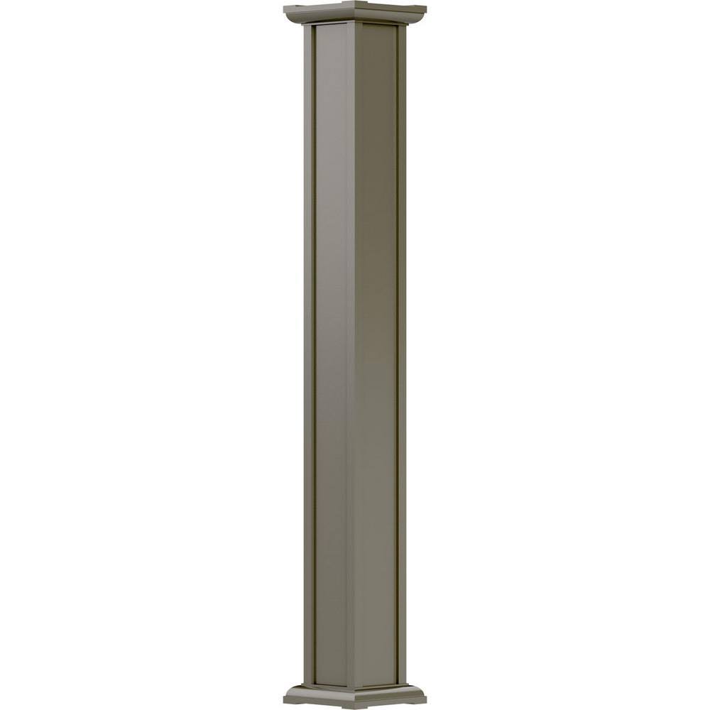 8x22 x 10& Endura-Aluminum Square Shaft Column, Non-Tapered, Clay Finish w/ Capital U42309