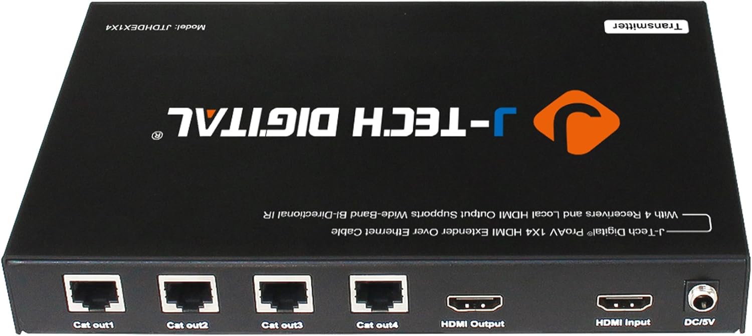 1X4 HDMI Extender Amplifier Splitter Over Ethernet Cable with Bi-Direction IR and EDID Functions X9052