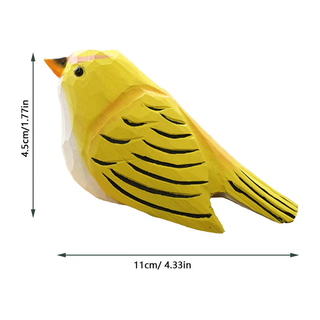 Small Wood Bird Figurine Handmade Carving Decoration S2322