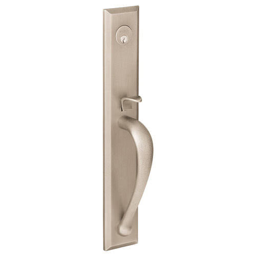 Satin Brass and Black Left Hand Dummy Entry Handleset with Lever G759666