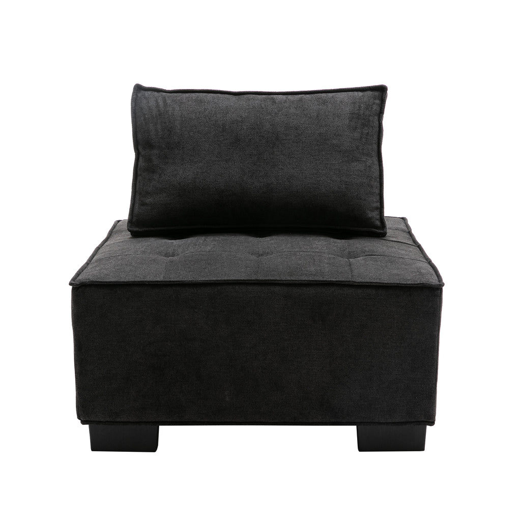 Black Ottoman Barrel Chair D9830