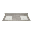 61 in. Vanity Top in Soapstone Mist with Double White Sinks and 4 in. Faucet Spread W99709