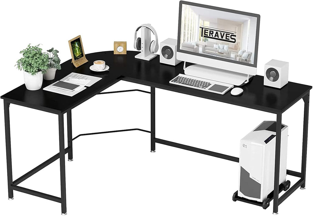 Reversible L-Shaped Desk Corner Computer Desk Wooden Table Q1086