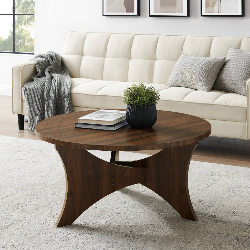 Dark Walnut Round Coffee Table C15642