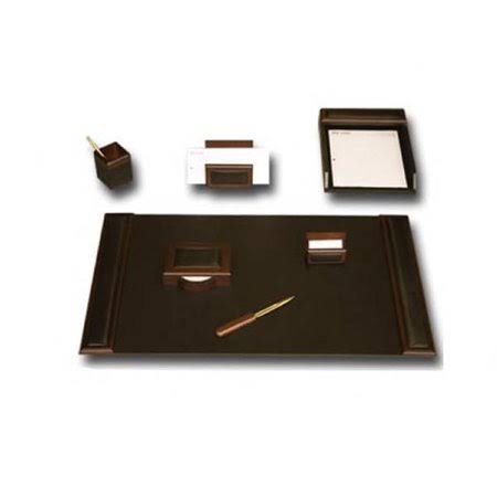 Walnut Leather 7-Piece Desk Set R347781