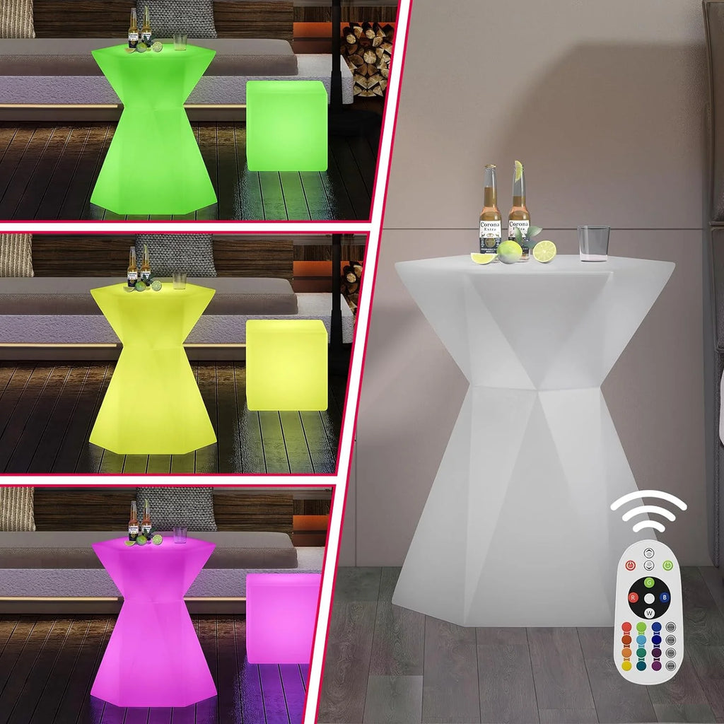 Hexagonal LED Cocktail Bar Table with Remote Control T921