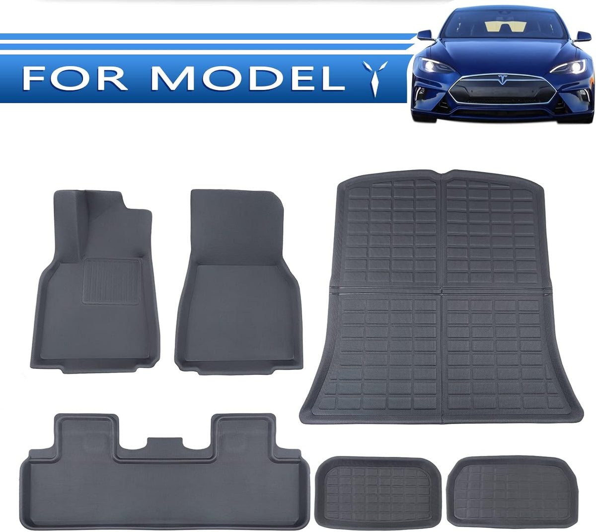 6Pcs Full Set All Weather Waterproof Car Floor Liners V968554