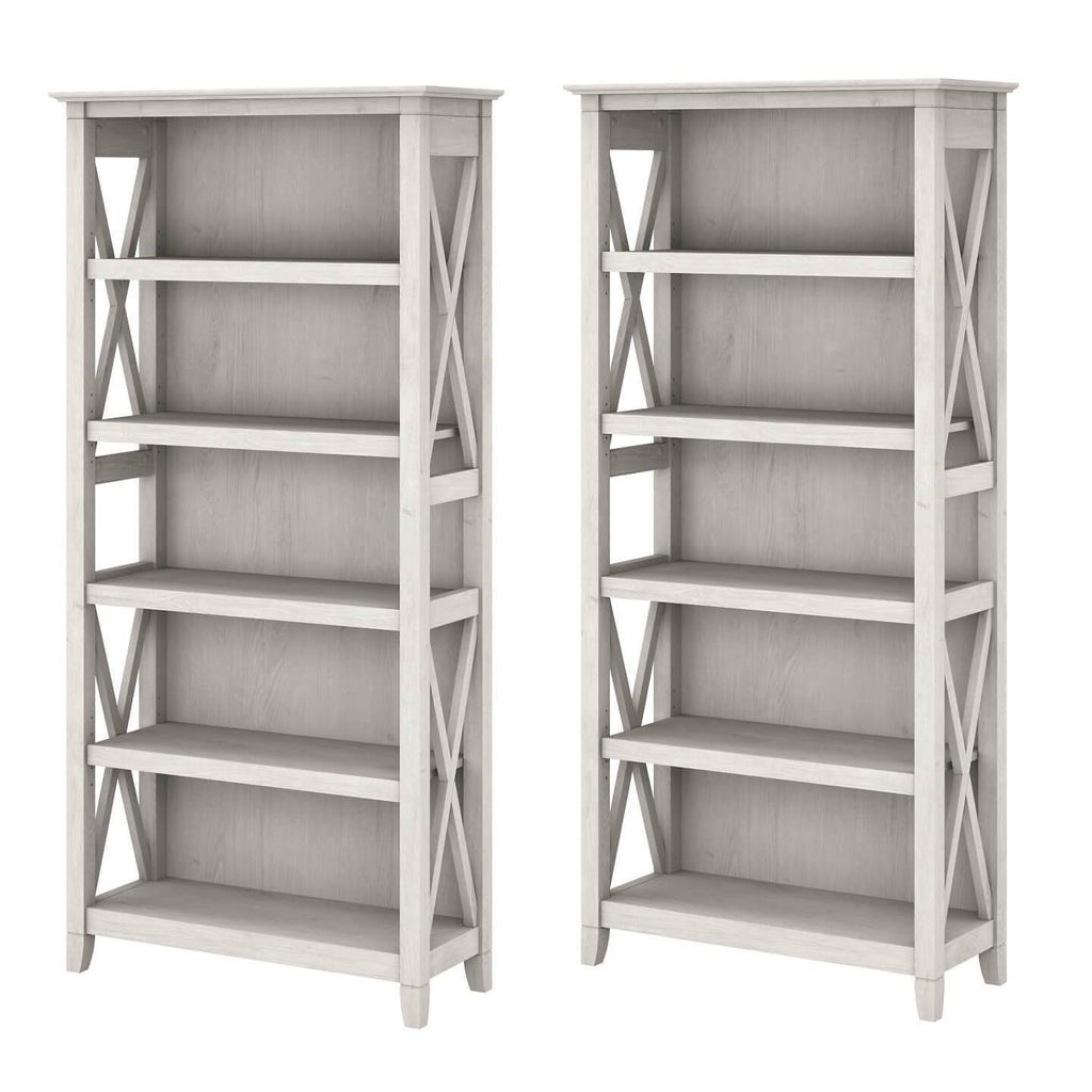 5 Shelf Bookcase Set in Pure White Oak I295325