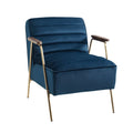 Velvet Ribbed Accent Chair with Metal Frame C356