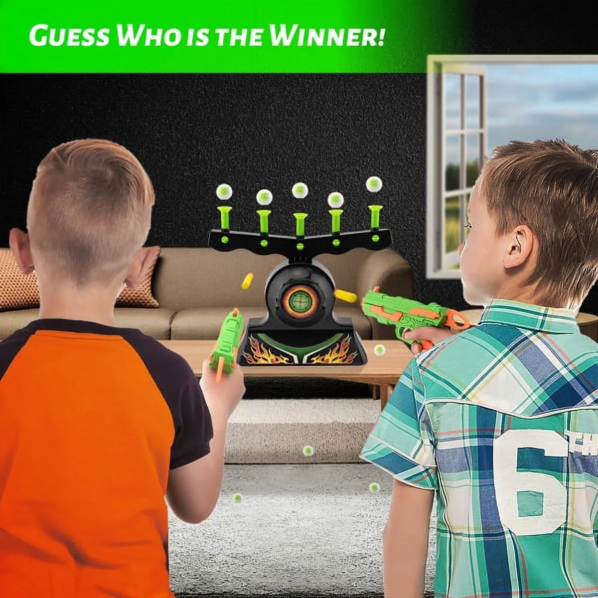 Glow in The Dark Floating Ball Target Practice Toys for Kids Boys with 10 Soft Foam Balls 3 Darts X4376