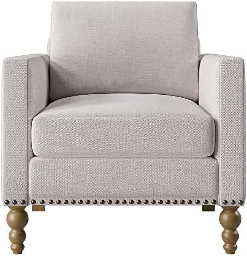 Blue Linen Tufted Recliner Single Sofa K4456