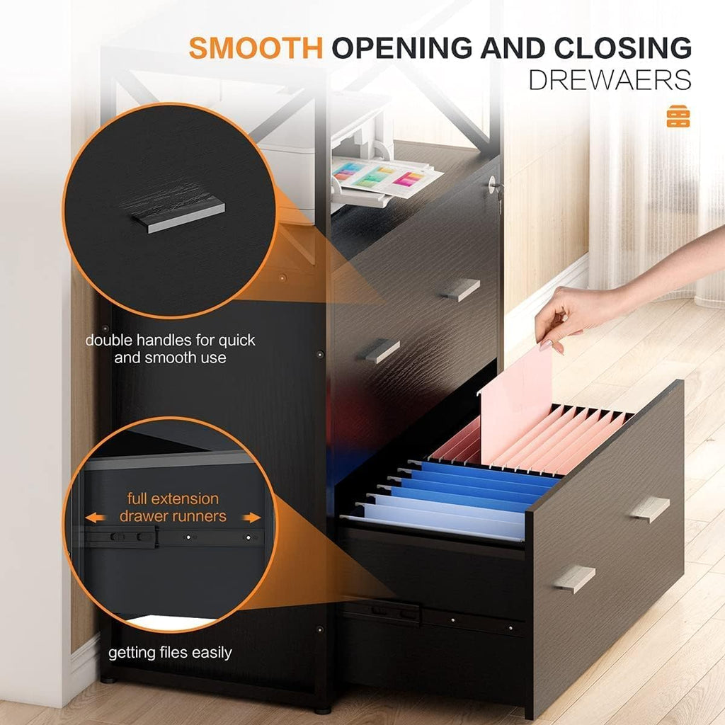 Lateral Filing Cabinet with 2 Drawers, Lockable Storage Cabinet, 31.5” L X 15.8”W X 40.6”H L97359