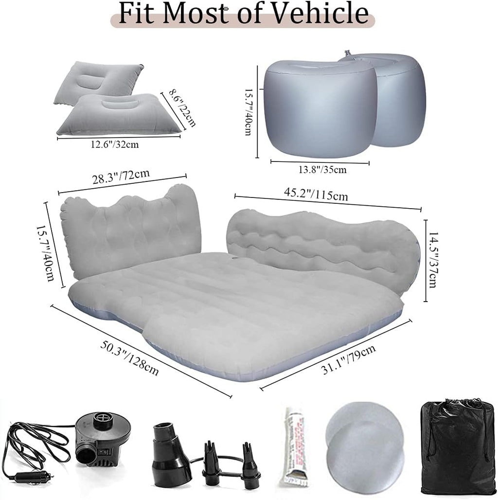 Car Air Mattress with Air Pump, Grey T652
