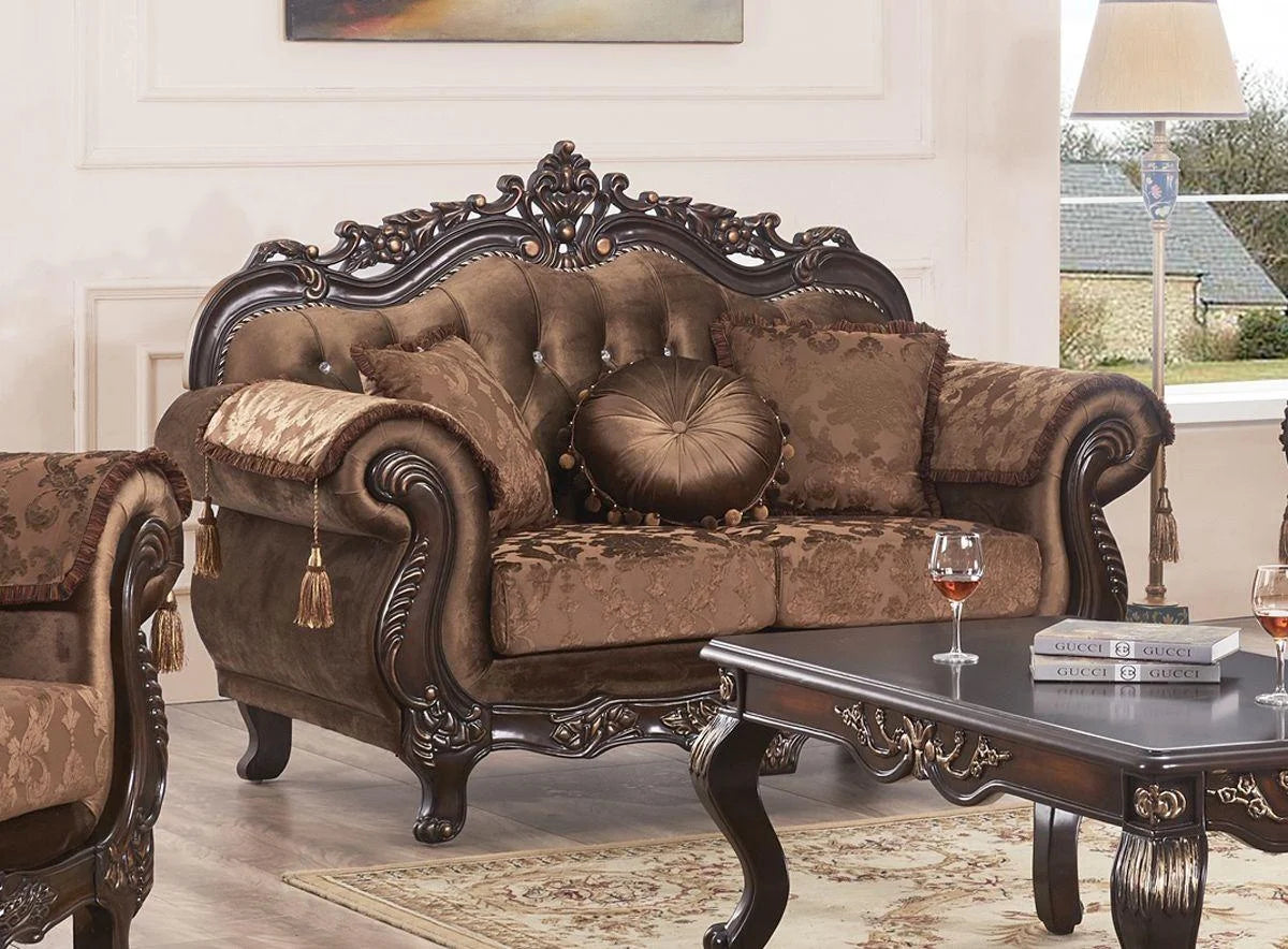 Carved Wood Sofa Set 2Pcs L793379