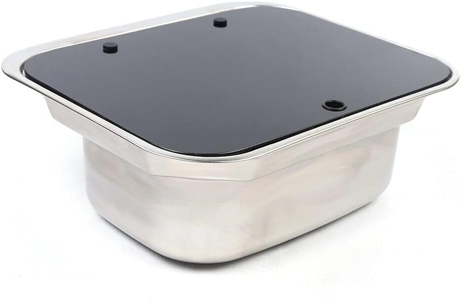Stainless Steel Sink with Glass Lid and Cold & Hot Faucet for Camper R62734