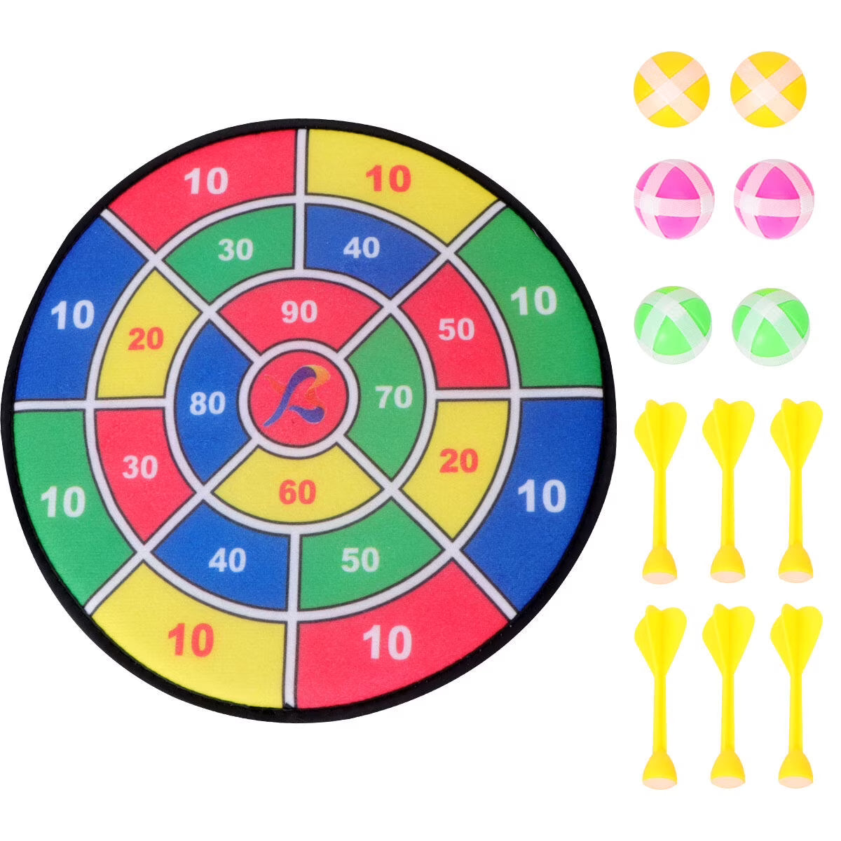 Safety Dart Board Toys Sticky Ball Shooting Toy (30cm, 6pcs Sticky Ball and 6pcs Darts) T30667