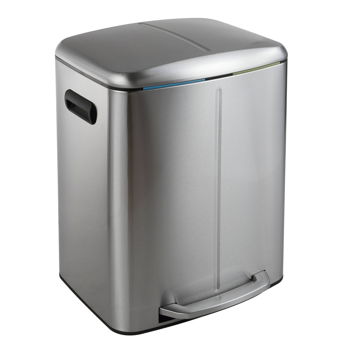 Black 10.5-Gallon Double Bucket Trash Can with Lid B3288