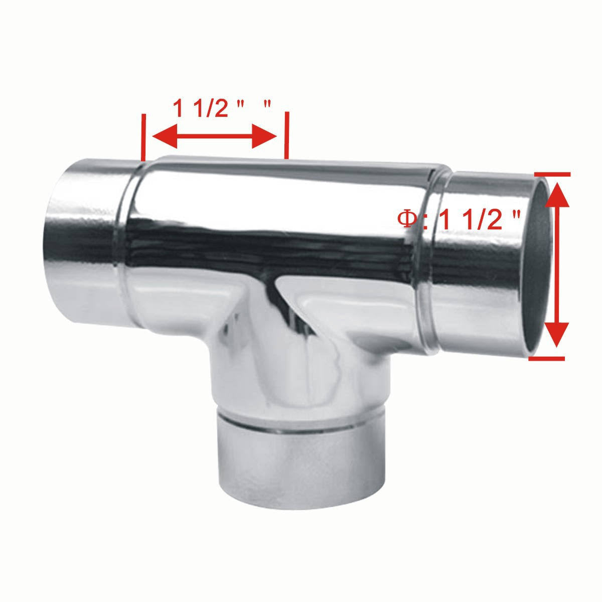 10 1.5x22 Tee Handrail Fitting Stainless Connector O1577