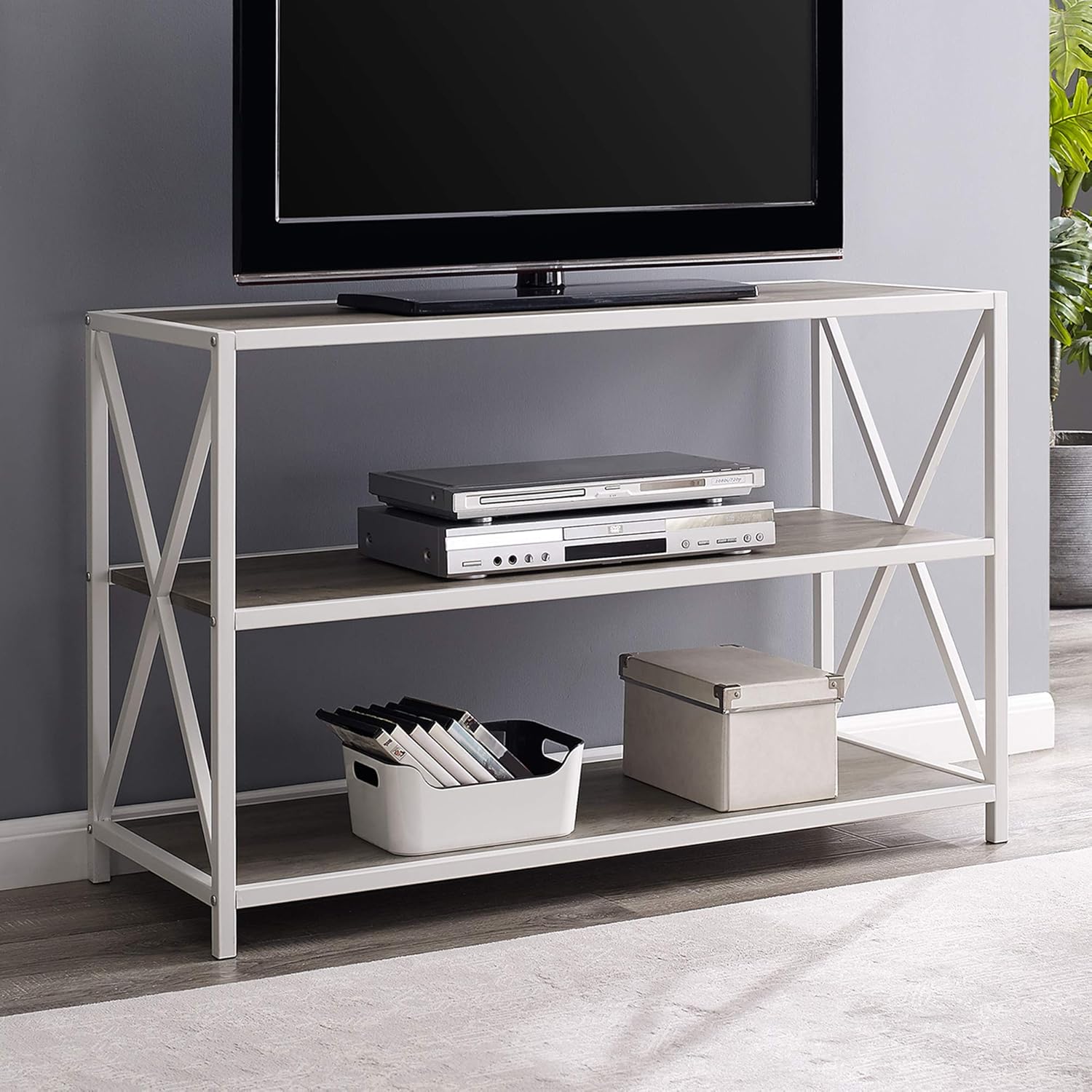 60 Inch Industrial Wood Metal Bookcase R582