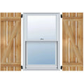 Spaced Board-n-Batten Shutters with Z-Bar, Rough Sawn Western Red Cedar V9486