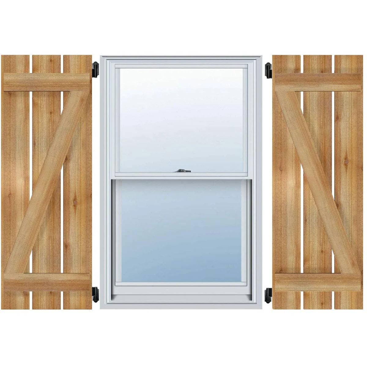 Spaced Board-n-Batten Shutters with Z-Bar, Rough Sawn Western Red Cedar V9486