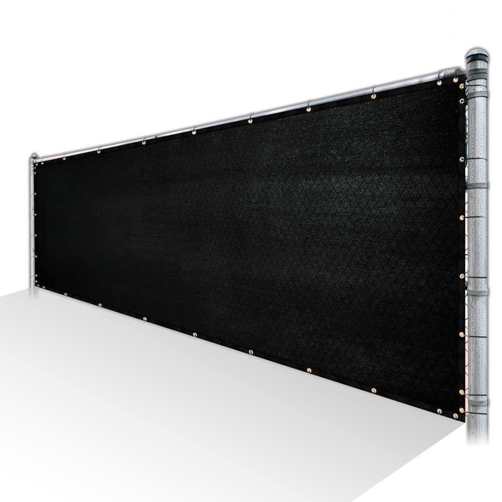 Black Privacy Fence Screen Mesh with Reinforced Grommets J664