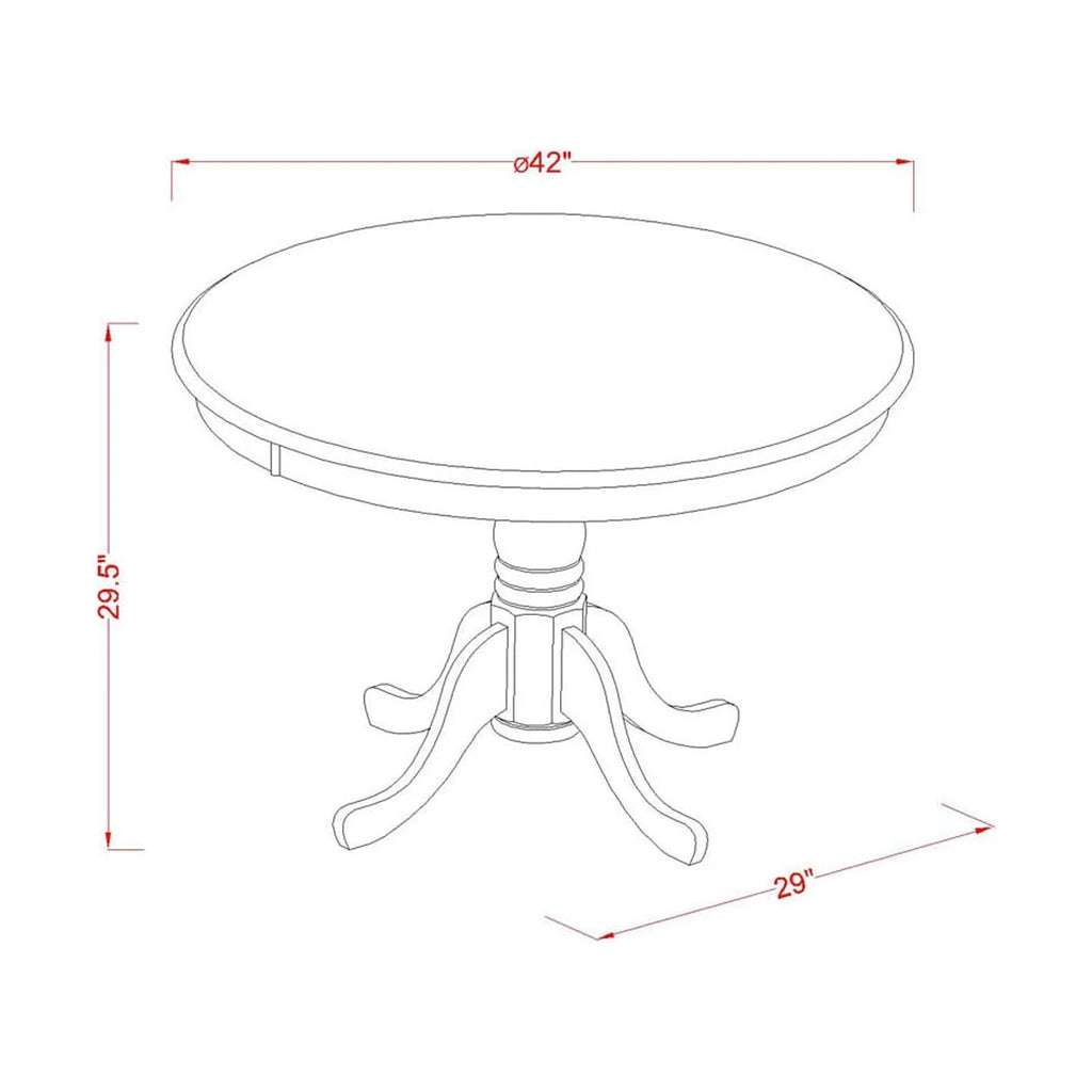 3-piece Wood Dining Set in Linen White/Dark Shitake Z209