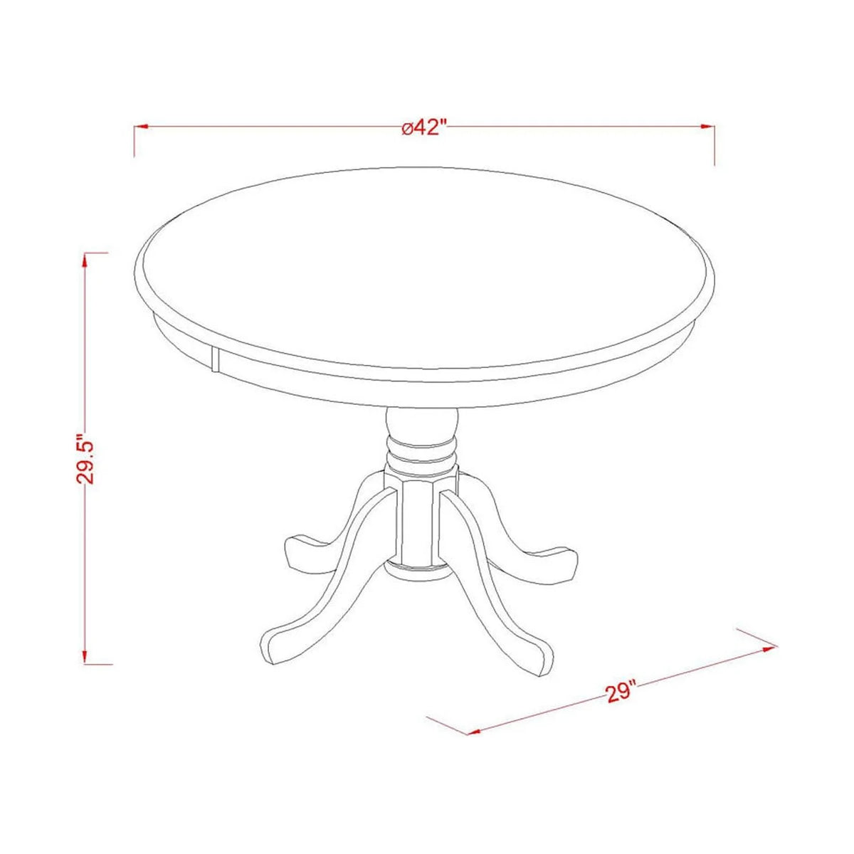 3-piece Wood Dining Set in Linen White/Dark Shitake Z209