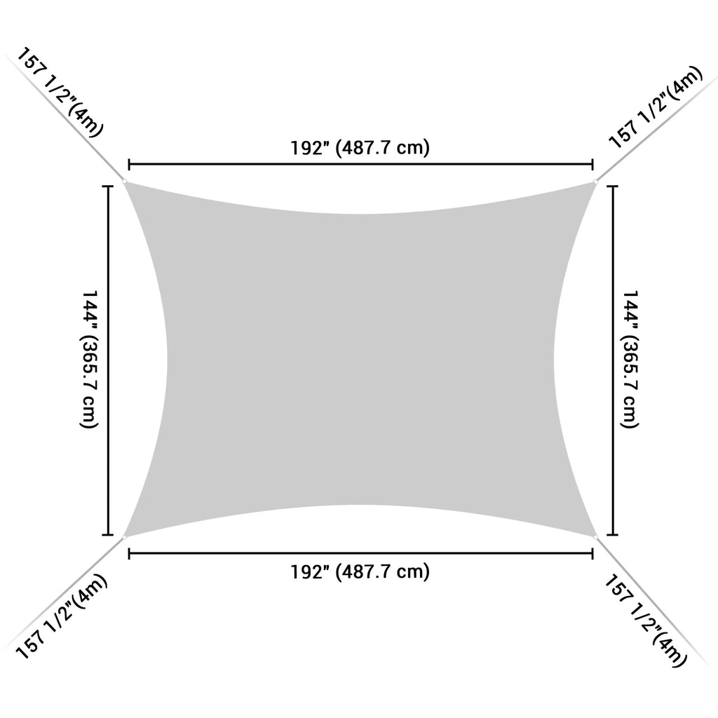 16x12' Rectangle Sun Shade Sail Canopy T24535