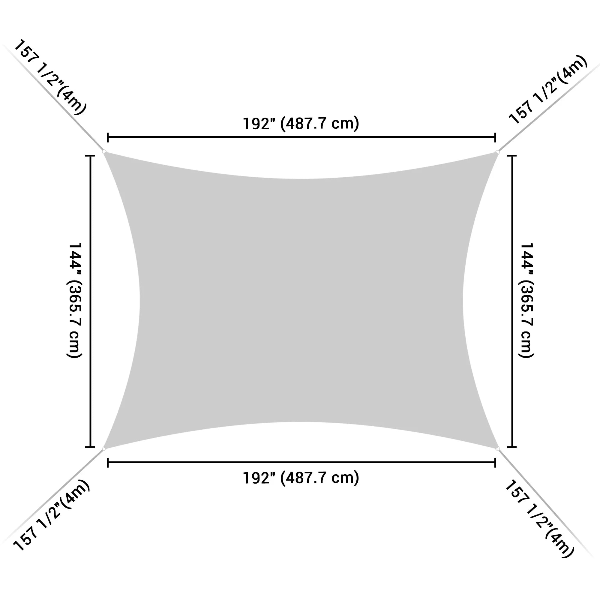 16x12' Rectangle Sun Shade Sail Canopy T24535