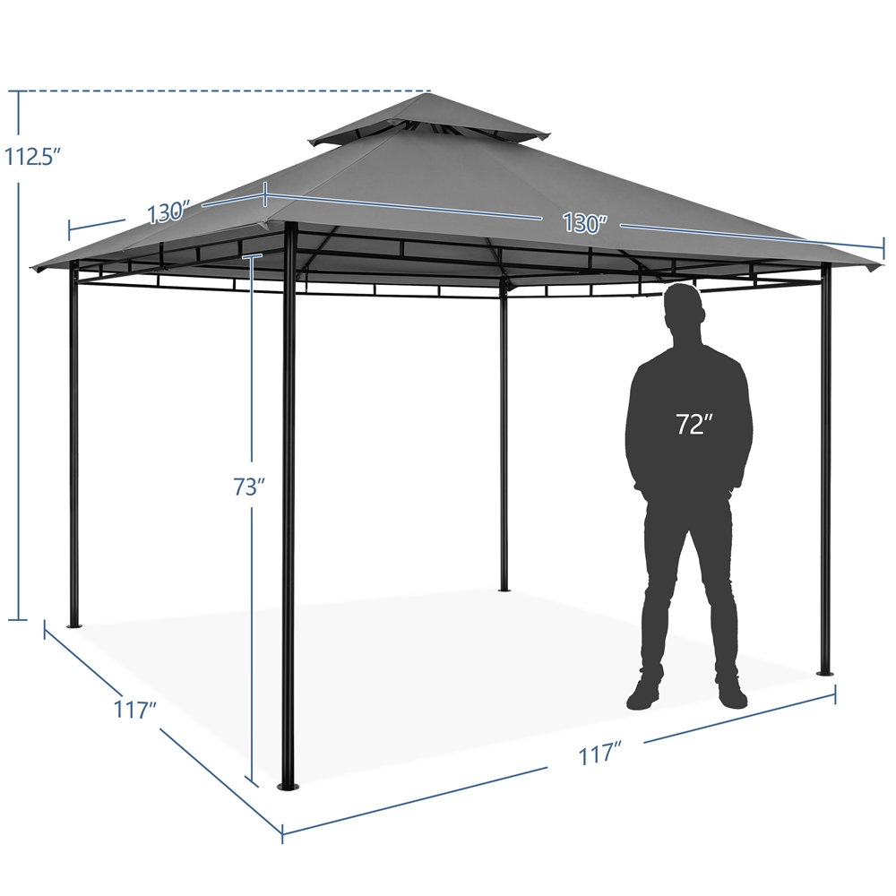 11×11 ft Outdoor Patio Gazebo Tent, Dark Gray M9139
