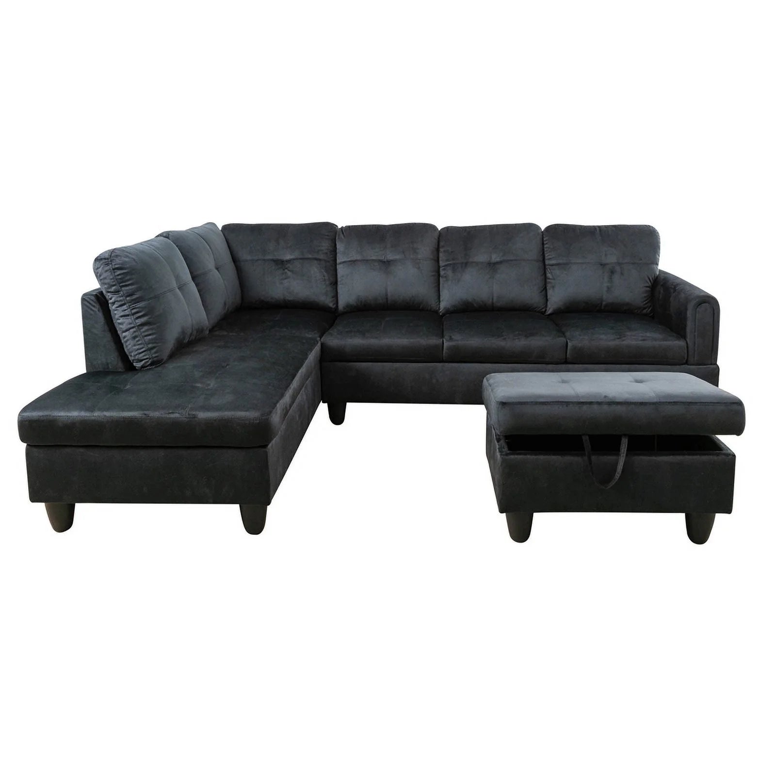 Black Flannel Sofa Set T63420