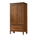 Medium Brown Cherry Wood Finish Wardrobe Cabinet S440