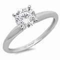 14K White Gold Solitaire Engagement Ring size 6.5 T57624
