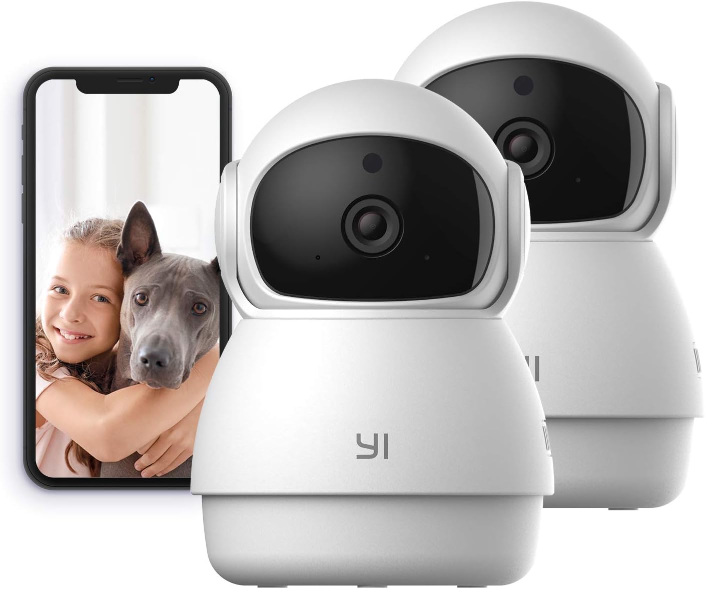 2pc Pan-Tilt Dome Security Camera with Night Vision A534400