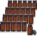 Amber Glass Packer Bottle With Black Ribbed Lid (24 Pack) N550702