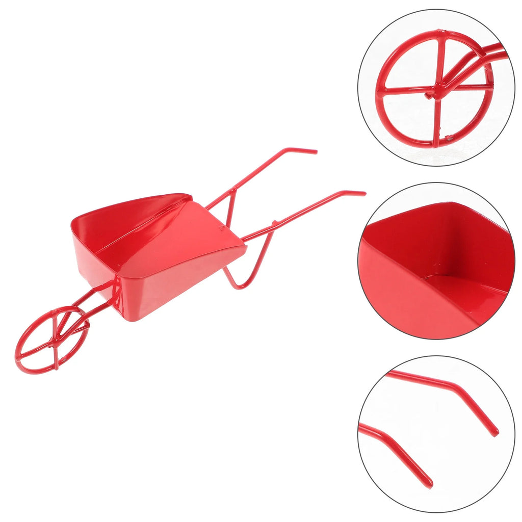 Mini Vintage Metal Wheelbarrow Prop D720355