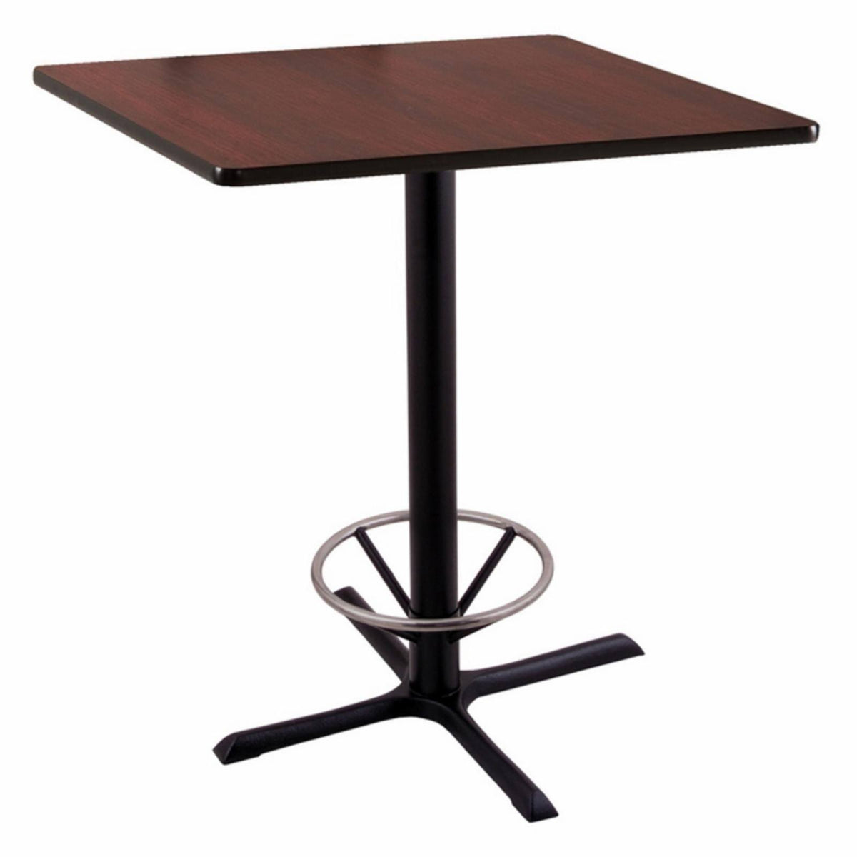 Black Square Top Table with Foot Ring X189178