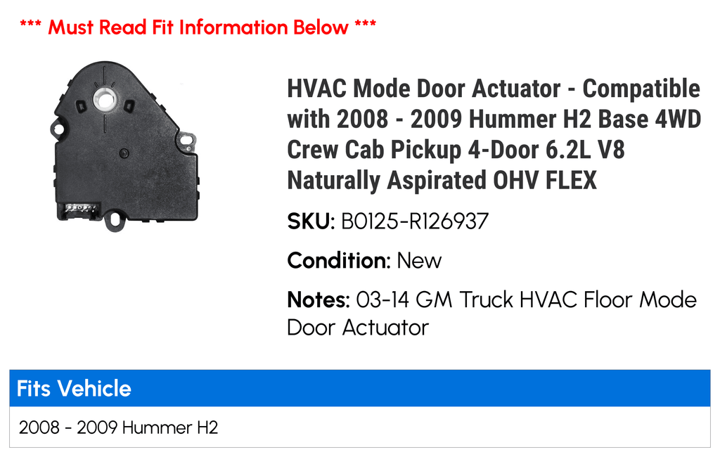 HVAC Mode Door Actuator P3875