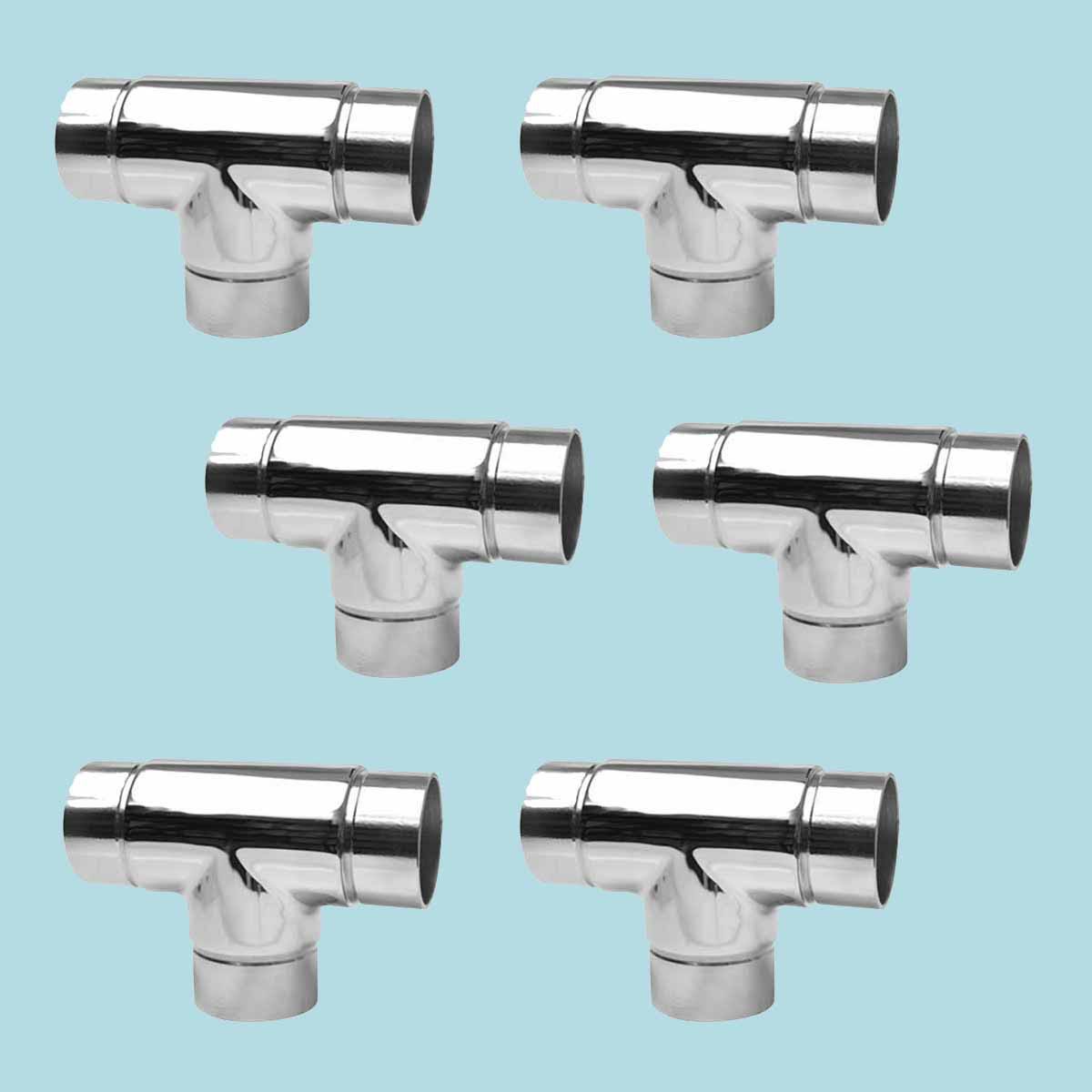 Tee Handrail Fitting Stainless Connector S5680
