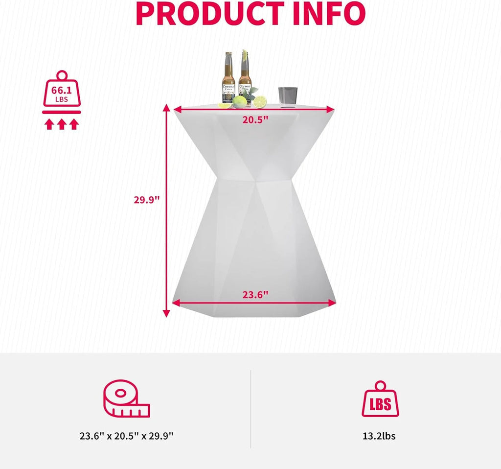 Hexagonal LED Cocktail Bar Table with Remote Control T921