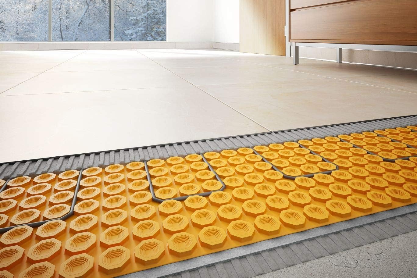 75 Square Feet Floor Heating Kit with Thermostat and Membrane G121631