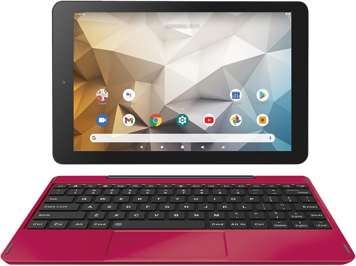 10 Inch IPS HD Touchscreen WiFi Bluetooth Android 10 Tablet with Detachable Keyboard E351