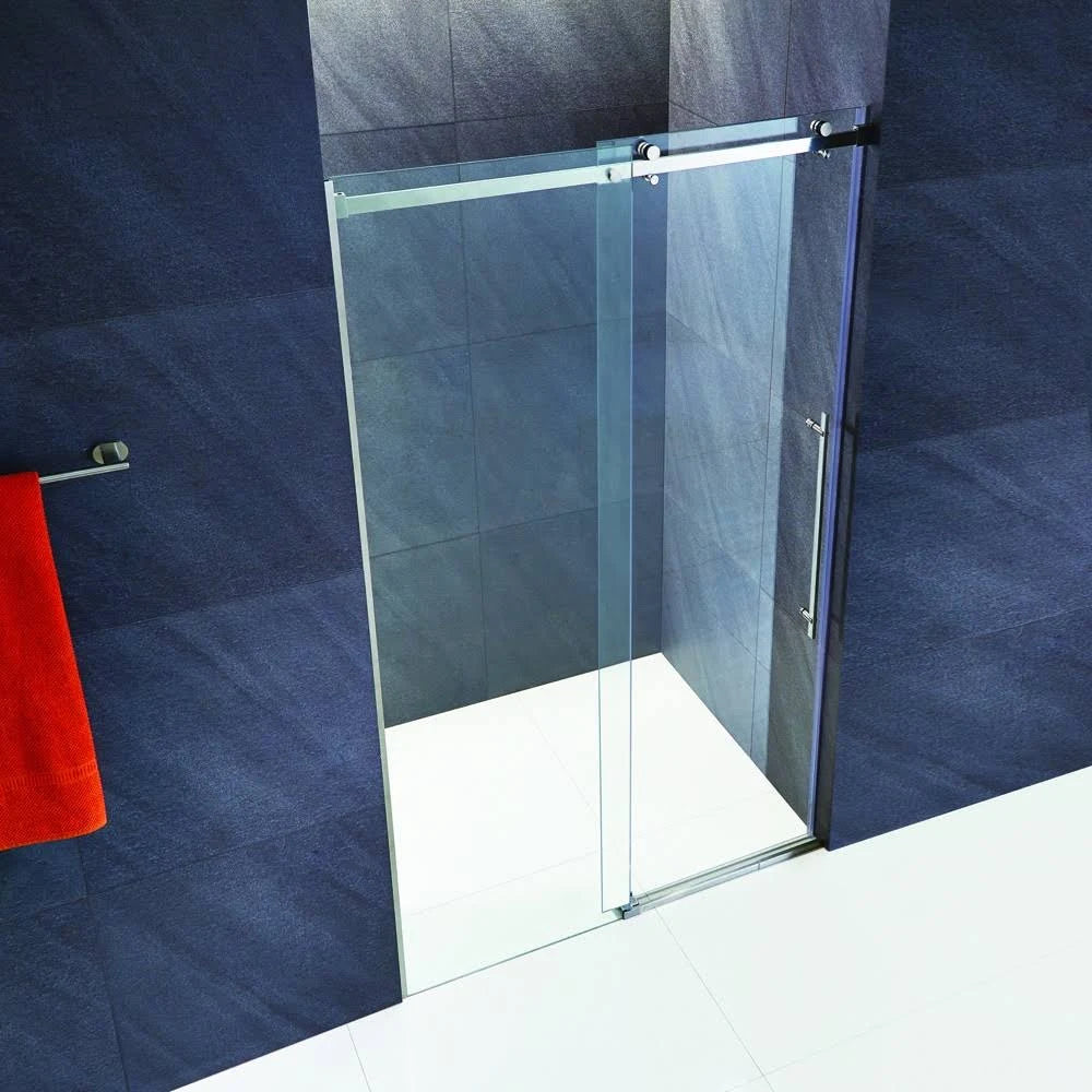 60-Inch Frameless Shower Door with Clear Glass and Stainless Steel B266796