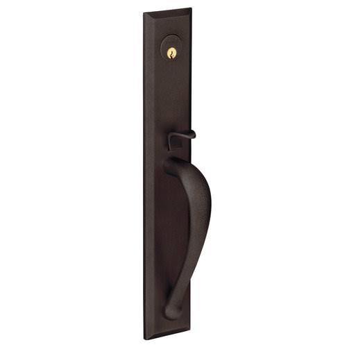 Satin Brass and Black Left Hand Dummy Entry Handleset with Lever G759666