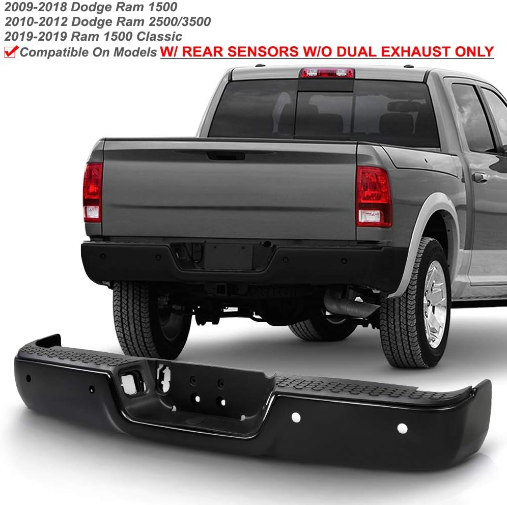 Black Steel Rear Step Bumper Q795